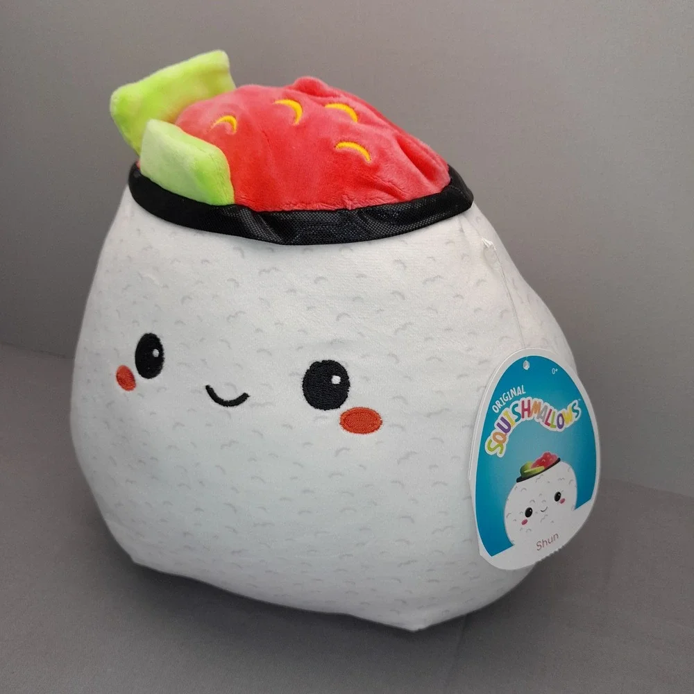 Squishmallows Shun the Sushi 8 Inch Plush Kellytoy White Foodie Stuffed Animal